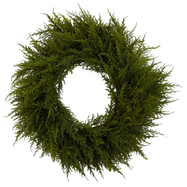 24" Cedar Wreath – Artificial Greenery Holiday Decor