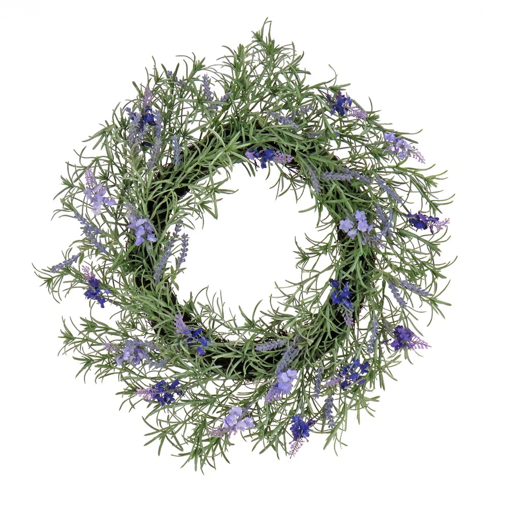 Artificial Lavender Rosemary Spring Wreath 19 Inch Seasonal Floral Decoration