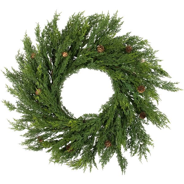 Northlight Real Touch™? Cedar Artificial Christmas Wreath with Pinecones - 24" - Unlit