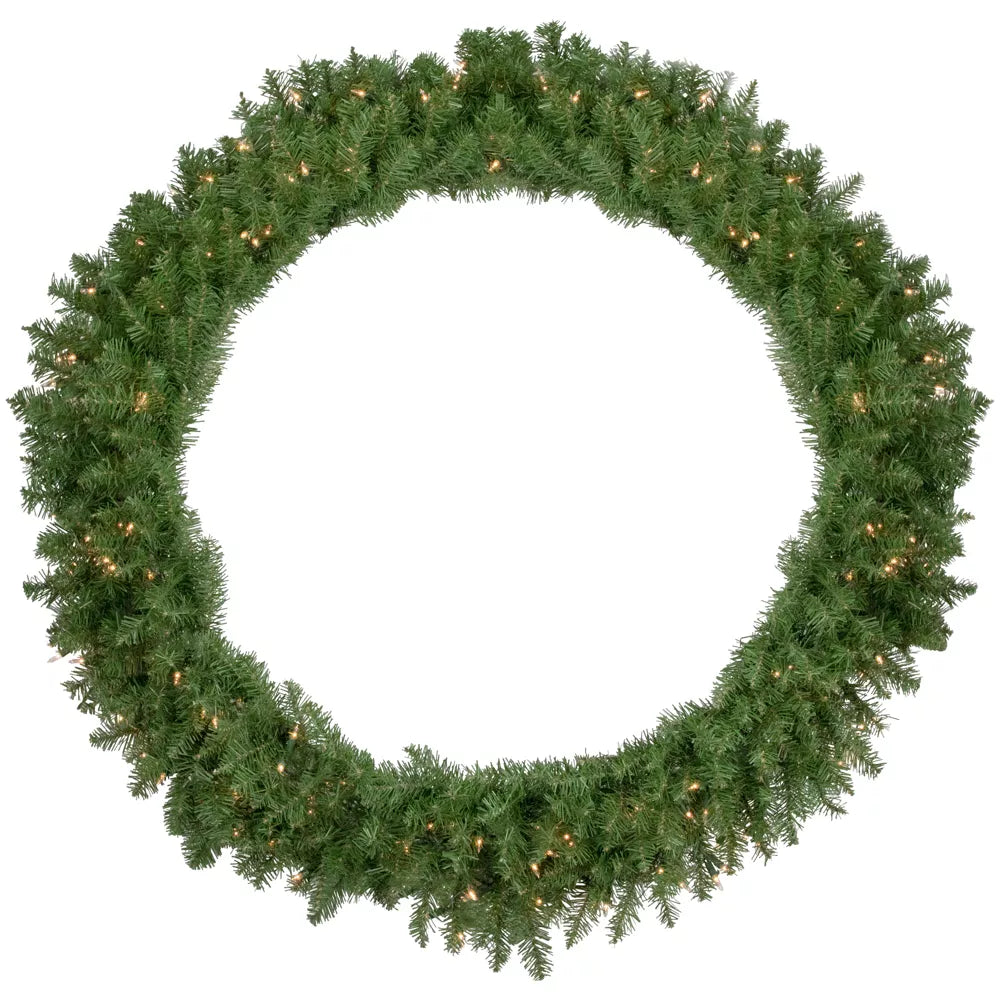 48" Pre-Lit Rockwood Pine Artificial Christmas Wreath – Clear LED Lights