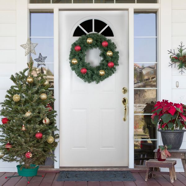 24-Inch Colorado Blue Spruce Artificial Christmas Wreath – Unlit Holiday Décor