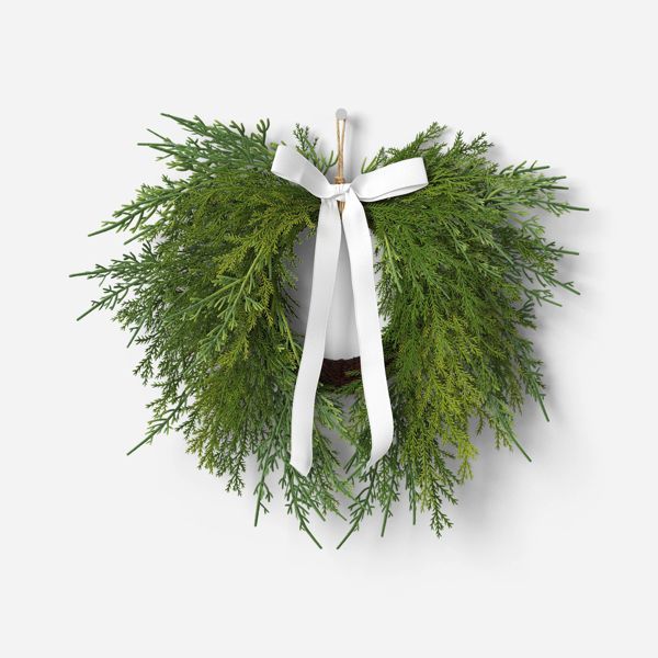 Mini Draping Cedar Christmas Wreath Greenery Accent for Holiday Décor