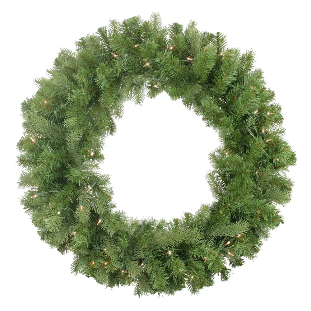 30" Real Touch Pre Lit Noble Fir Artificial Christmas Wreath with Clear Lights