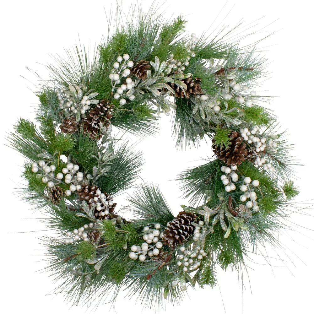 25 Inch Eucalyptus Artificial Wreath - Lifelike Greenery Decoration