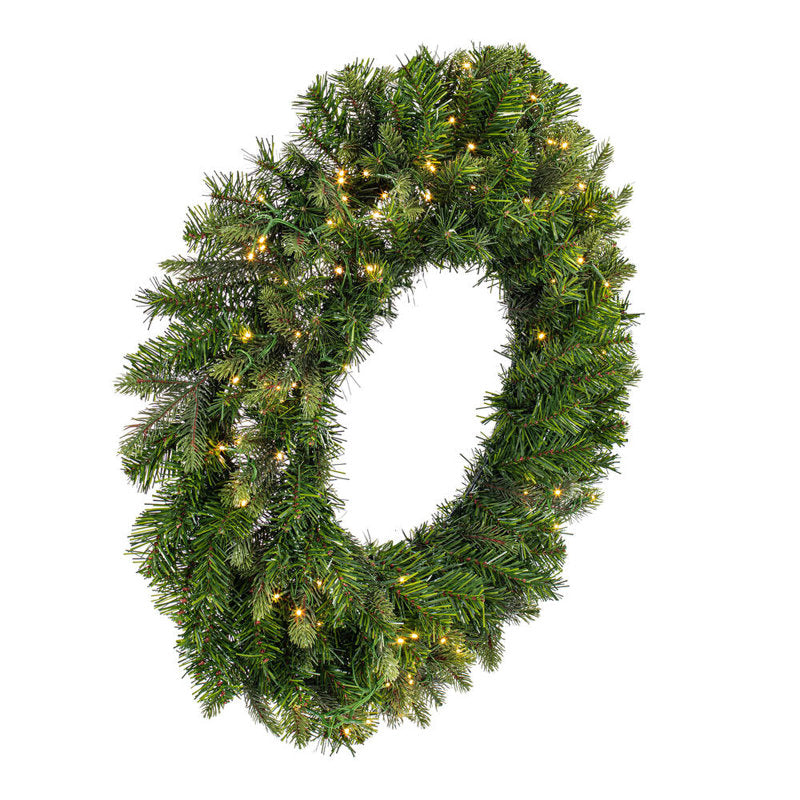 Pre-Lit Artificial Fir Christmas Wreath as a festive door display