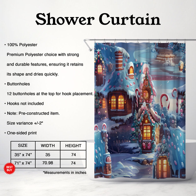 Gingerbread Home - Premium Shower Curtain