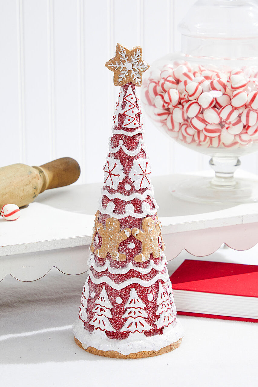 14" Gingerbread Resin Tree Sweet Holiday Candyland Table Décor