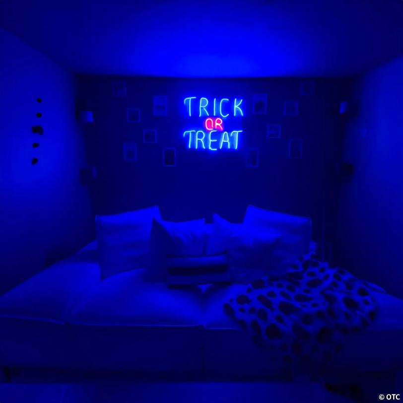 Glowing Neon LED Trick or Treat Sign