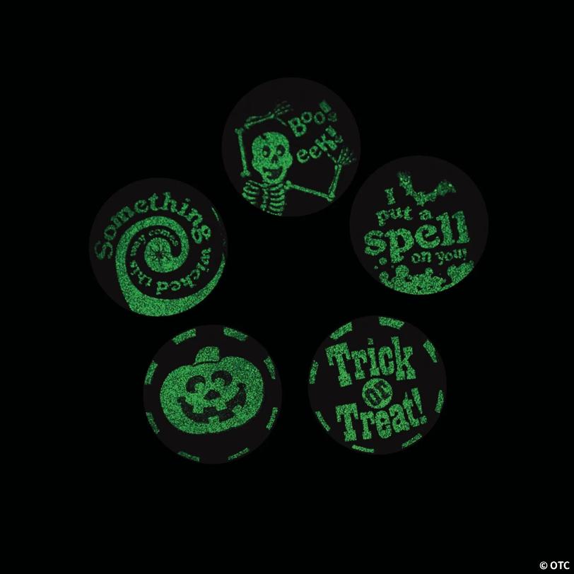 Glow-in-the-Dark Halloween Sticker Roll - 100 Pc.