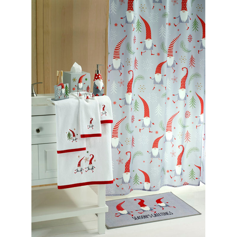 Gnome Walk Floral Shower Curtain