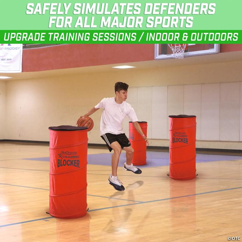 GoSports XTRAMAN Blocker Pop-Up Defenders 3 Pack - Safely Simulate Defenders for All Major Sports - Basketball, Soccer, Football and More
