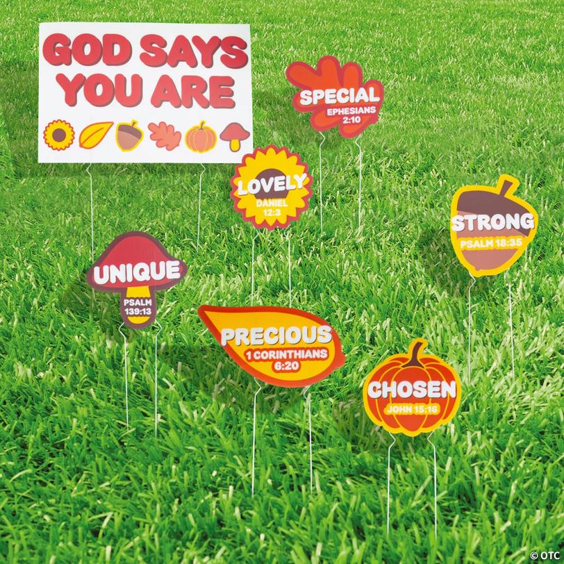 God Says You Are Fall Yard Sign Set - 7 Pc.