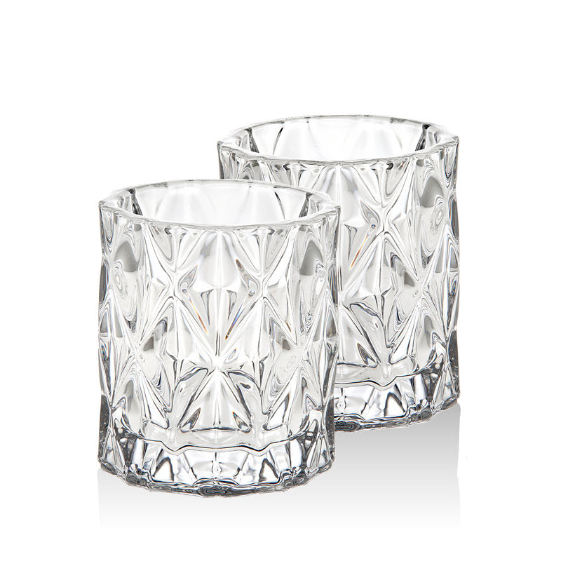 Godinger Christmas Serenade Crystal Tabletop Votive Holder Set