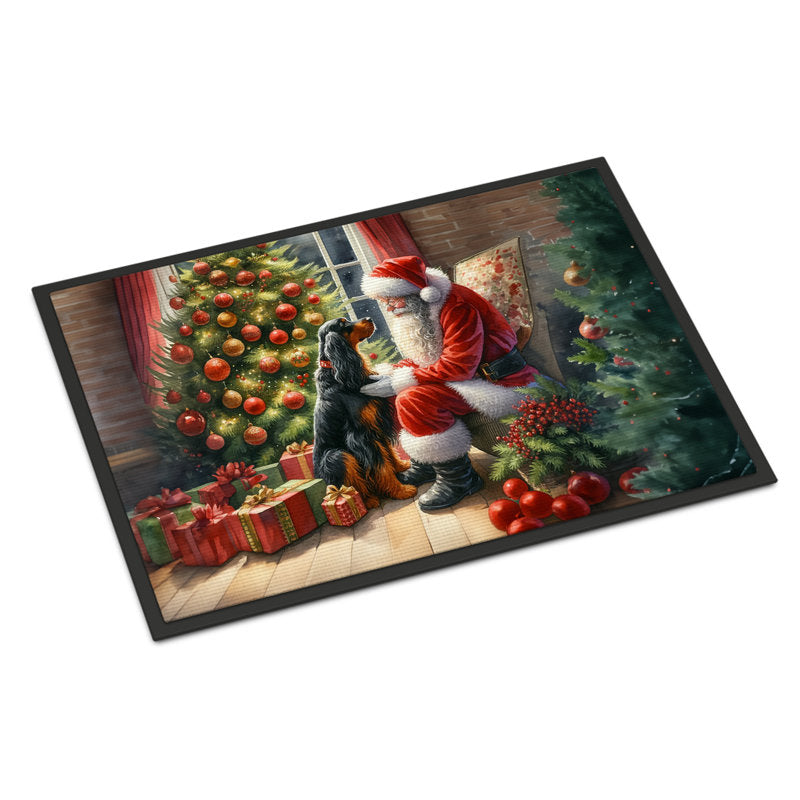 Gordon Setter and Santa Claus Doormat