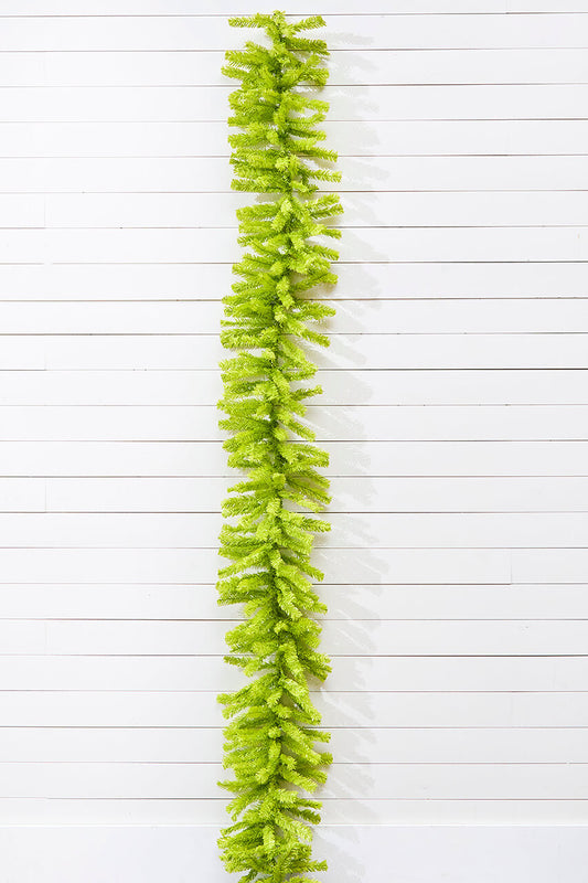 9' x 14" Lime Green Garland Bold Artificial Greenery for Holiday Event & Seasonal Decor