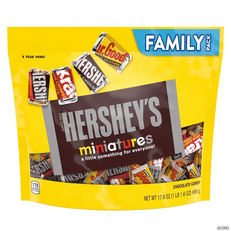 HERSHEY'S Miniatures Chocolate Candy Assortment, Family Size 17.6 oz