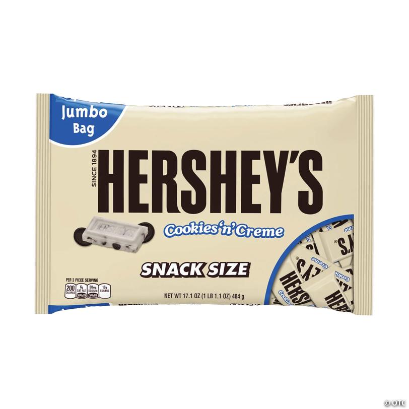 HERSHEY'S Snack Size Cookies 'n' Creme Bars, 17.1 oz, 2 Pack