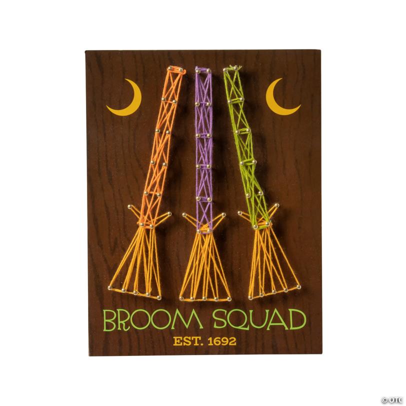 Halloween Witch’s Broom String Art Sign