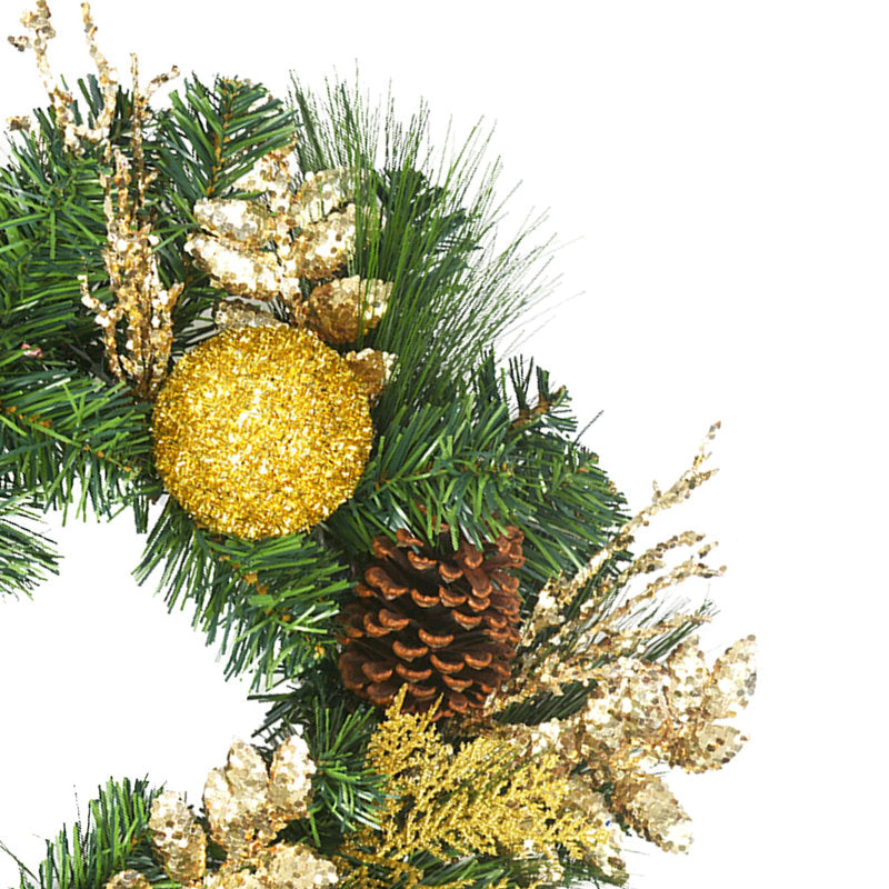 15.7" Artificial Fir Christmas Wreath hanging on a front door