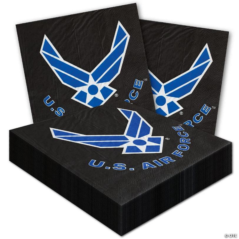 Havercamp U.S. Air Force Luncheon Napkins (48 Pcs.)! 48 Us Air Force Lg. Napkins, In Officially Licensed United States Air Force Logo.