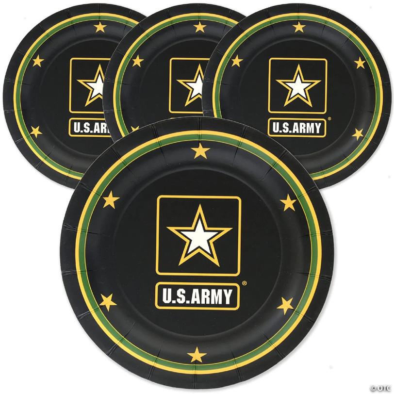 Havercamp U.S. Army 7 In. Party Plates (24 Plates)! Includes 24 Round Dessert Plates In The Officially Licensed United States Army Logo.