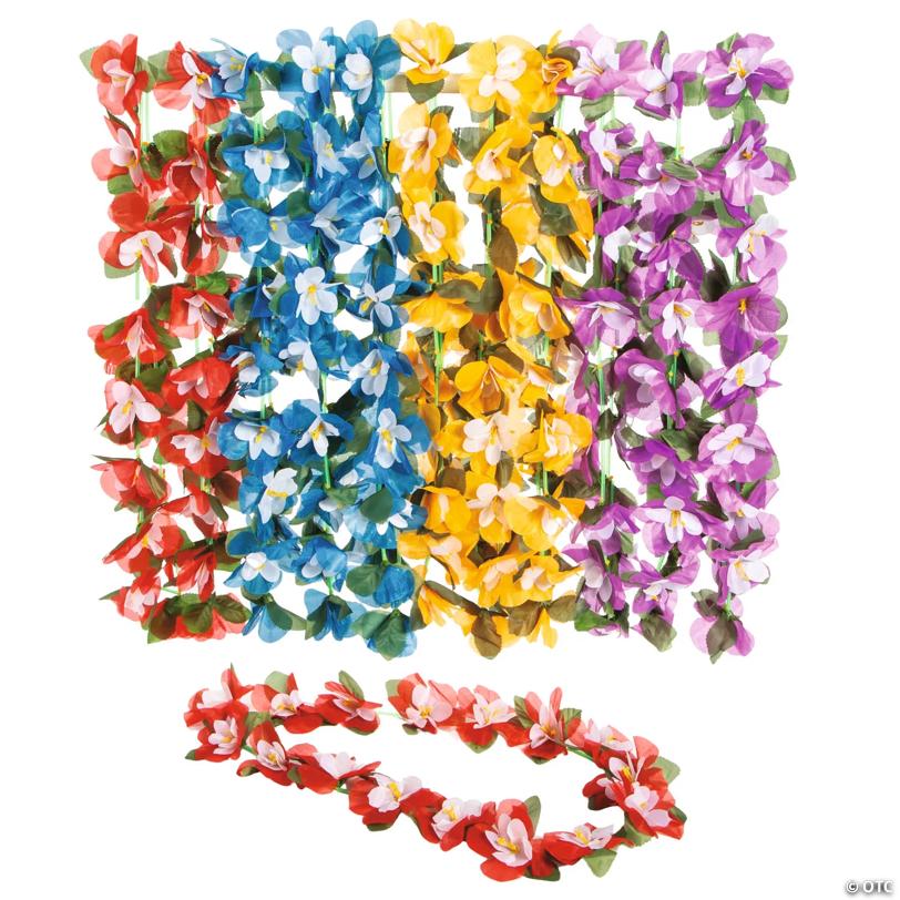 Hibiscus Polyester Leis - 12 Pc. | USA Decoration®