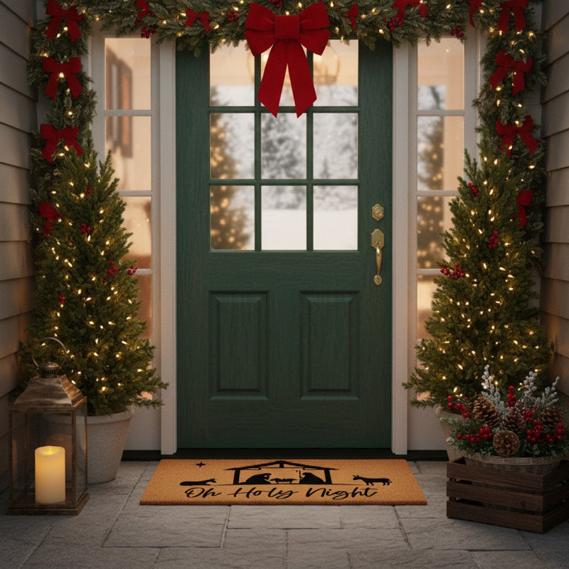 Holy Night Nativity Doormat, 17" x 29"