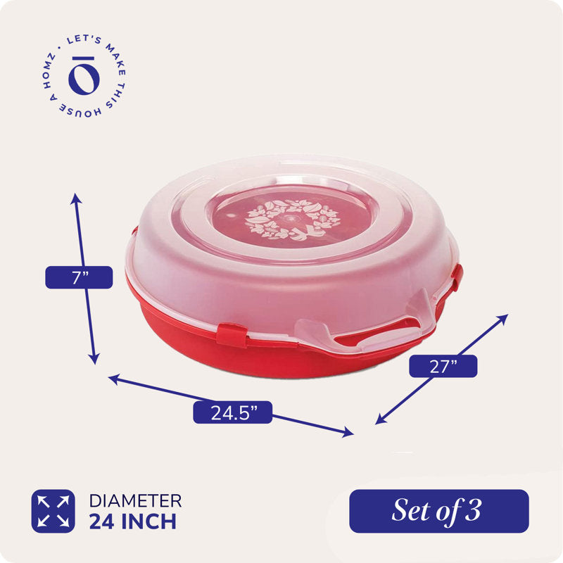 Homz 24 Inch Seasonal Holiday Christmas Plastic Wreath Storage Box