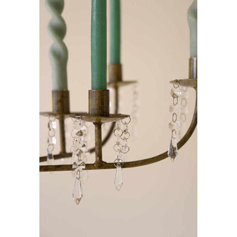 IRON DEER TAPER CANDELABRA HOLDER WITH GEMS DETAIL