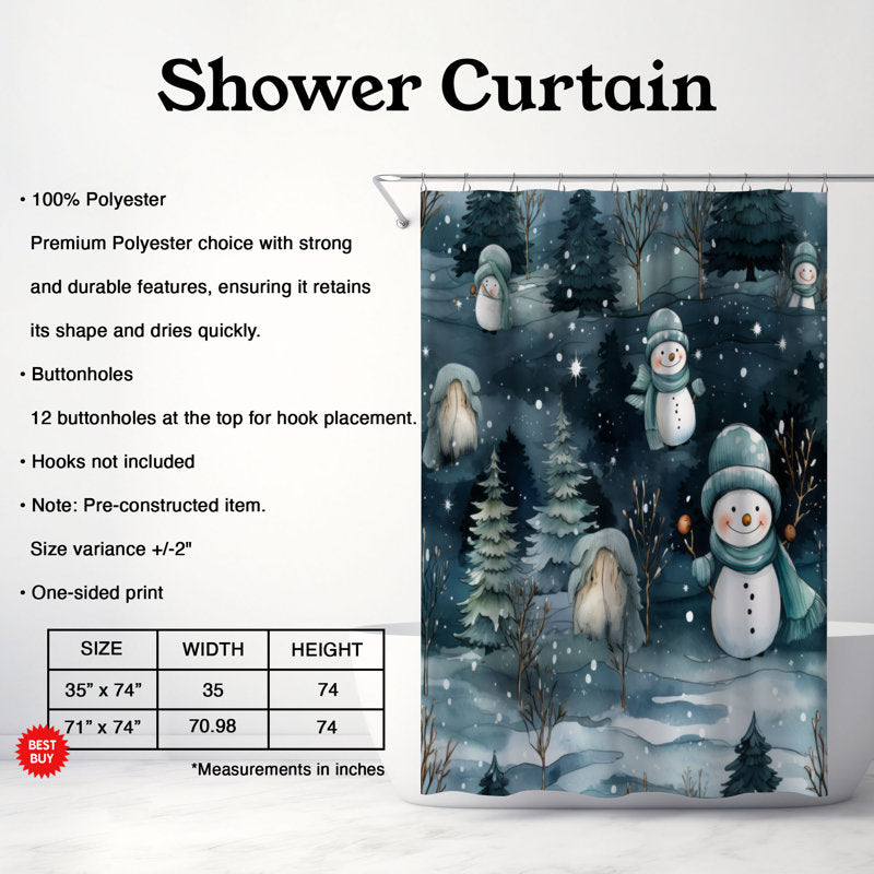 Iced Snowman - Premium Shower Curtain