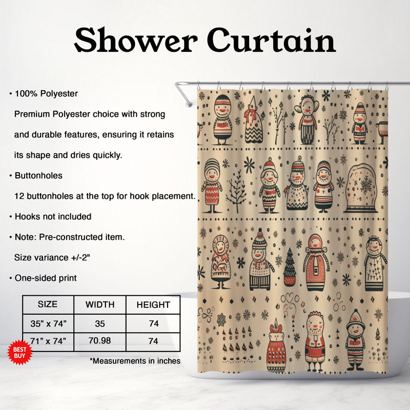 Icy Snowman Concept - Premium Shower Curtain