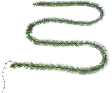6 ft Artificial Cedar Christmas Garland wrapped around a staircase banister