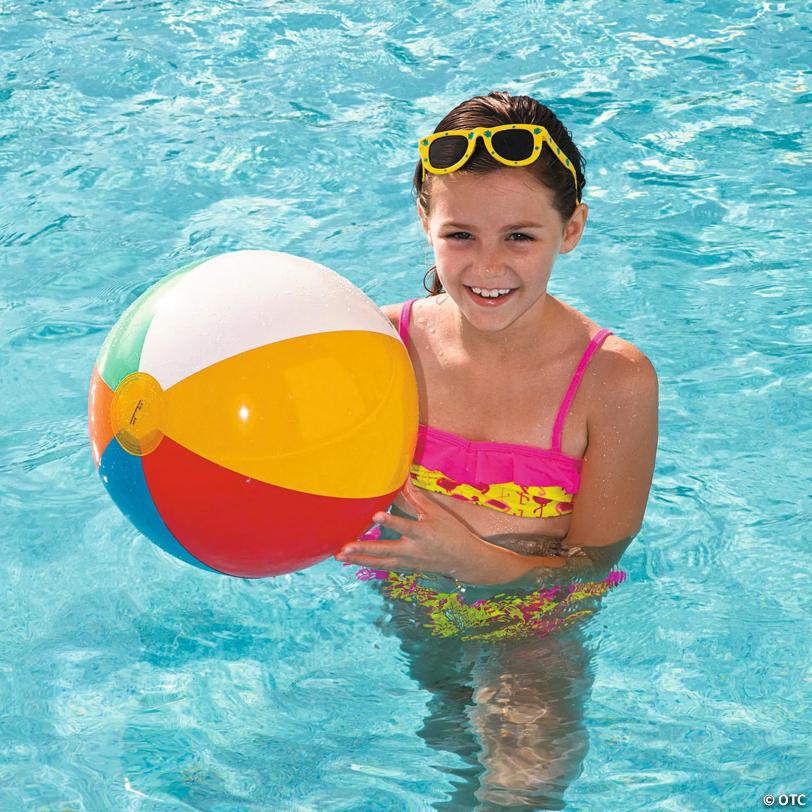 Inflatable 12" Classic Colorful Large Vinyl Beach Balls - 12 Pc.