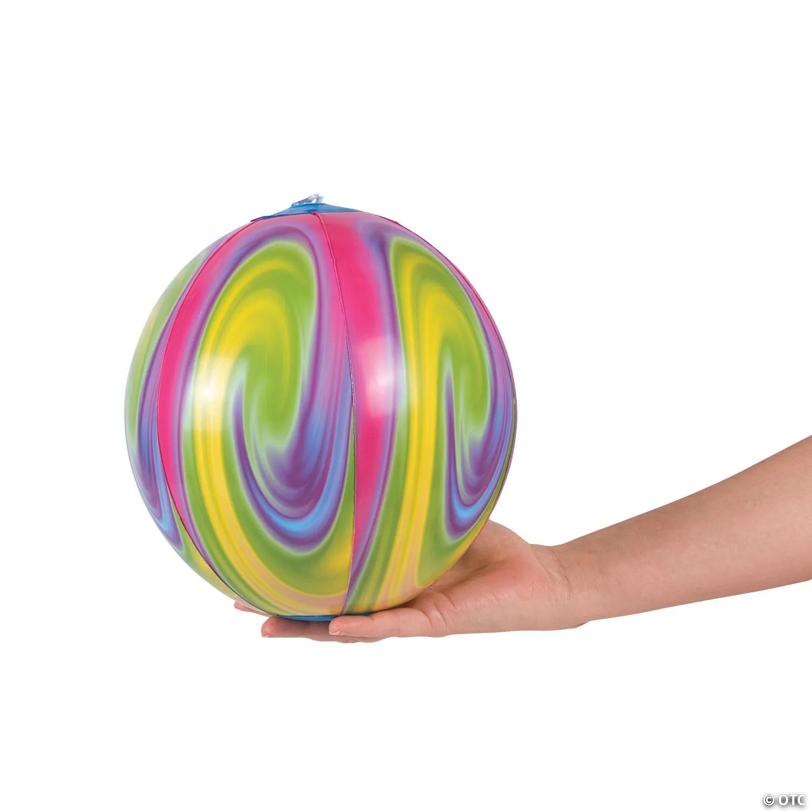 Inflatable 9" Tie-Dye Medium Beach Balls - 12 Pc.