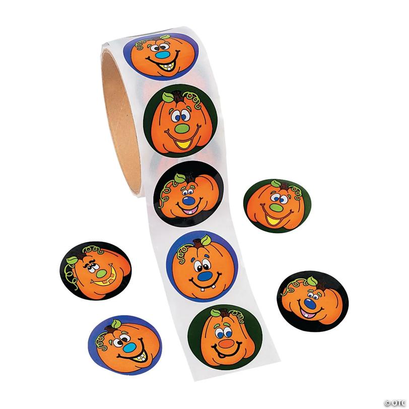 Jack-O’-Lantern Sticker Roll - 100 Pc. | USA Decoration®