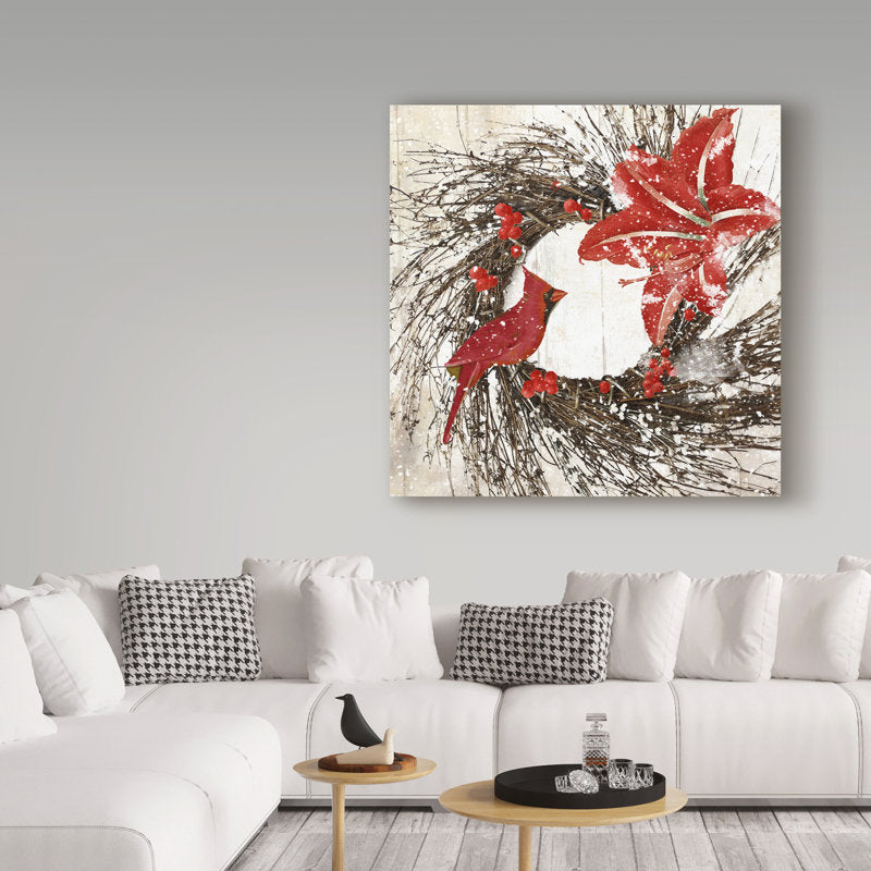 Jadaya 'Cardinal Christmas I' Graphic Art Print on Wrapped Canvas