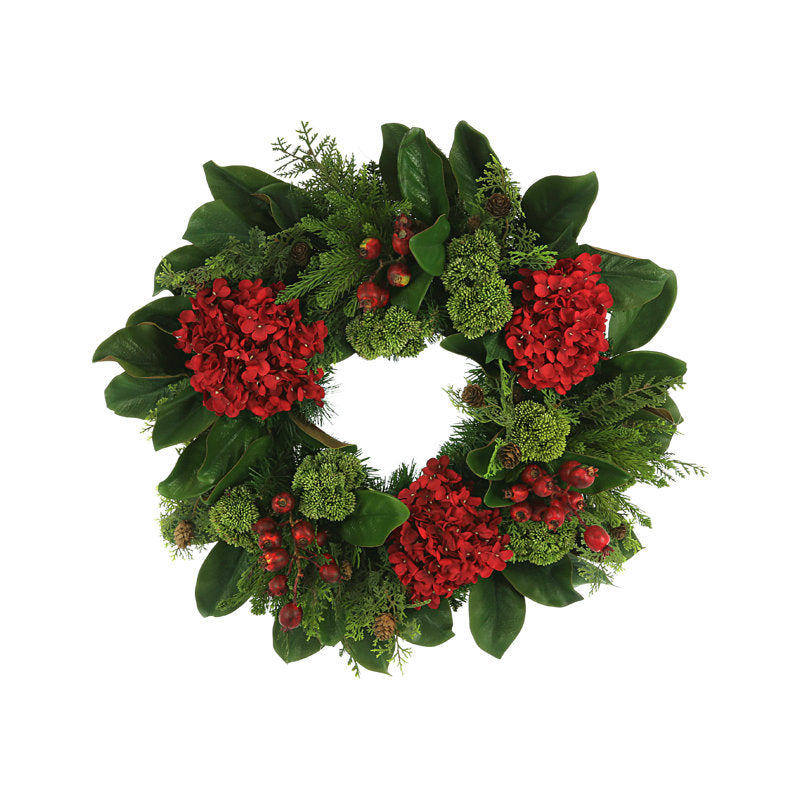 30" Pre-Lit Artificial Fir Christmas Wreath hanging on a front door