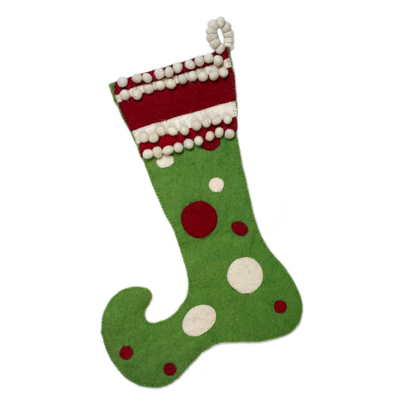 Jester Hand Felted Wool Christmas Stocking