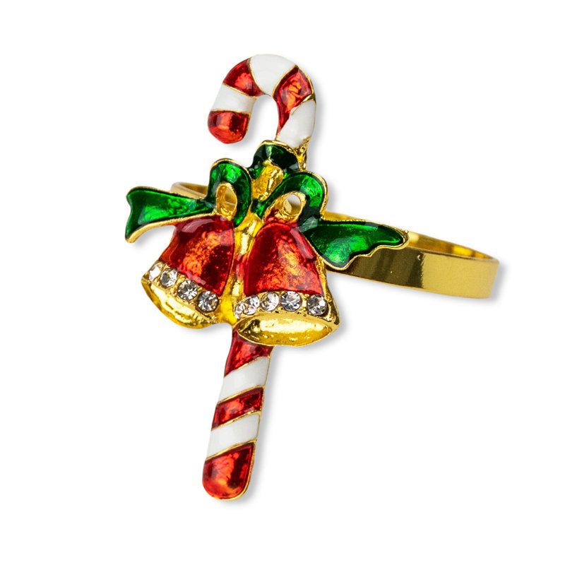 Jussuf Christmas Candy Cane Napkin Rings (Set of 4)