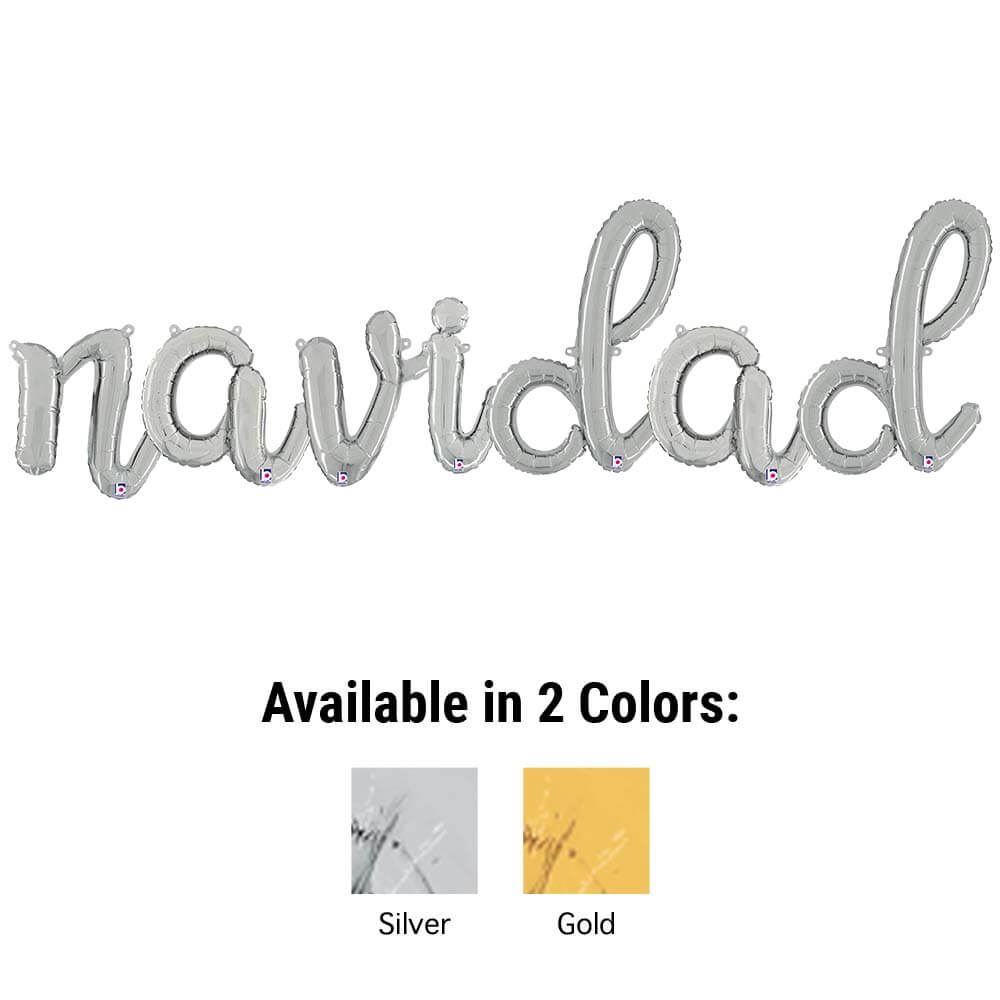 NAVIDAD - BETALLIC SCRIPT LETTERS KIT (AIR-FILL ONLY) | USA Decoration®