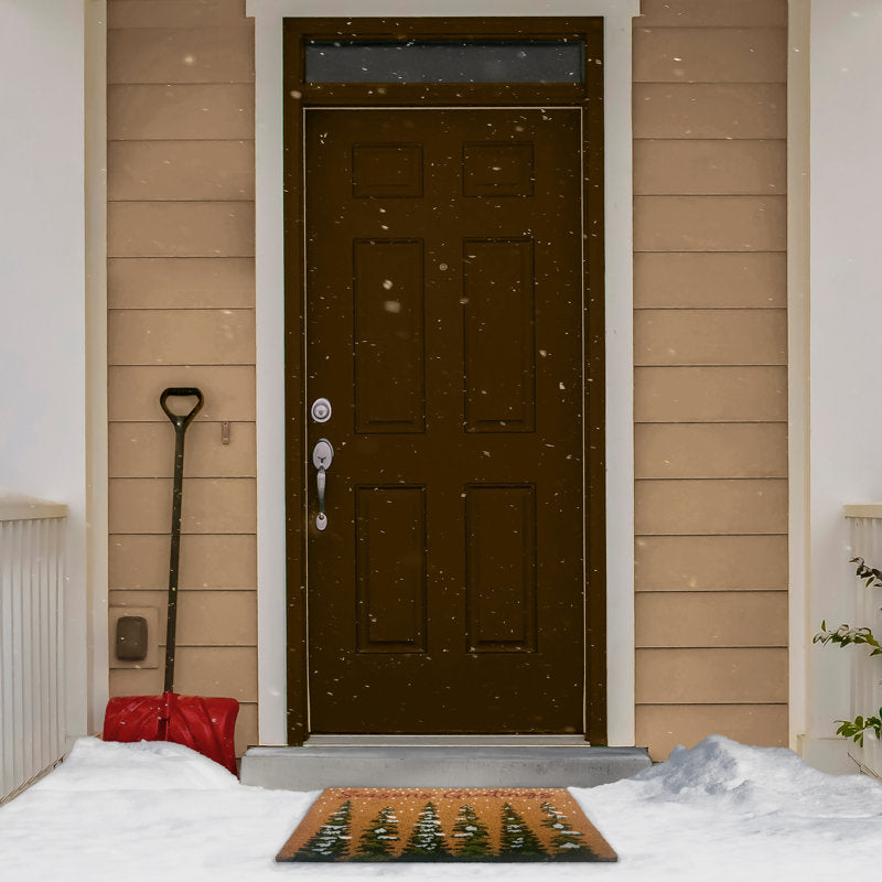 Kate Aurora Christmas Evergreens Seasons Greetings Bristled Outdoor Welcome Mat - 18"X30"