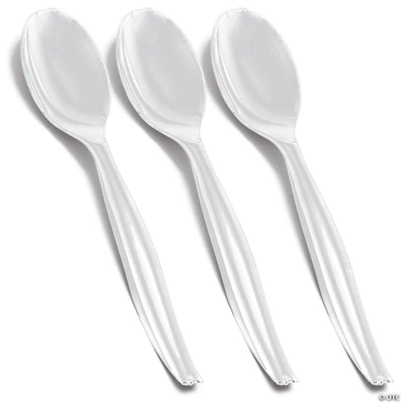 Kaya Collection Clear Disposable Plastic Serving Spoons (150 Spoons) | USA Decoration®