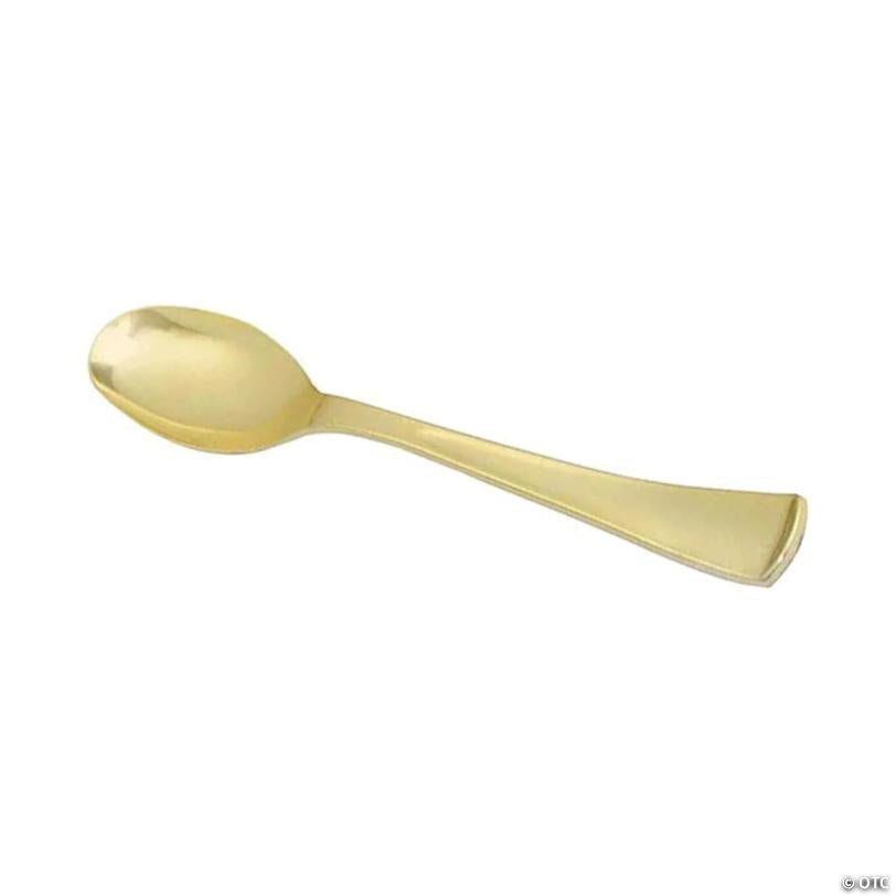 Kaya Collection Gold Disposable Plastic Serving Spoons (60 Serving Spoons) | USA Decoration®