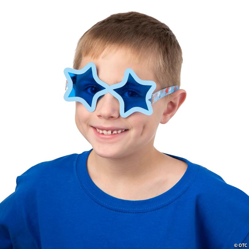 Kids Patriotic Paper Acetate Glasses - 12 Pc.
