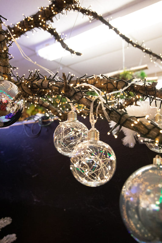 LED String Lights Clear Balls 4 Inch Orbs