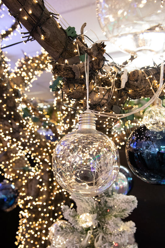 LED String Lights Clear Balls 6 Inch Orbs