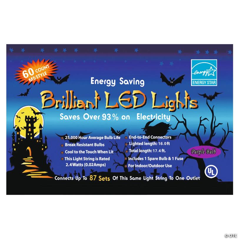 LED 60 Count Purple Party Lights