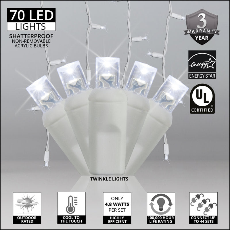 LED Twinkle Icicle Lights