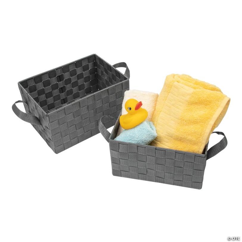 Large Woven Baskets with Handles - 2 Pc.