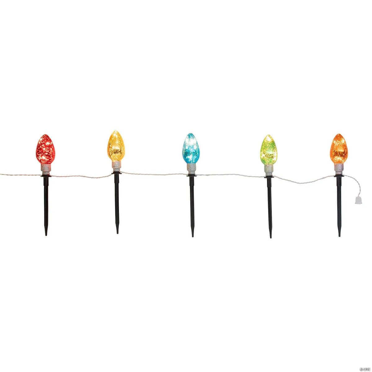 Light-Up Christmas Bulb Yard Stakes - 5 Pc.